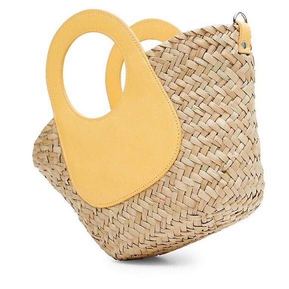 Mango Straw Basket Tote Bag - Picture 2 of 7